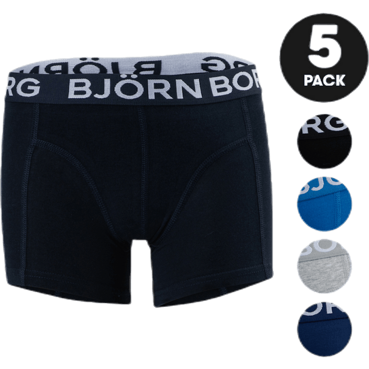 Solid Sammy Shorts 5-Pack Junior Blue/Black/Grey