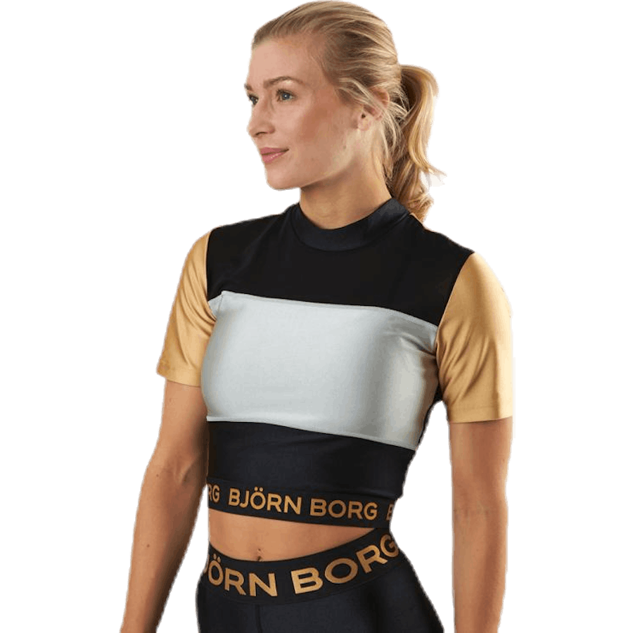 Cylie Cropped Tee Black/Gold