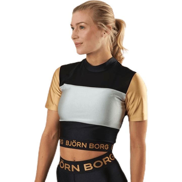 Cylie Cropped Tee Black/Gold