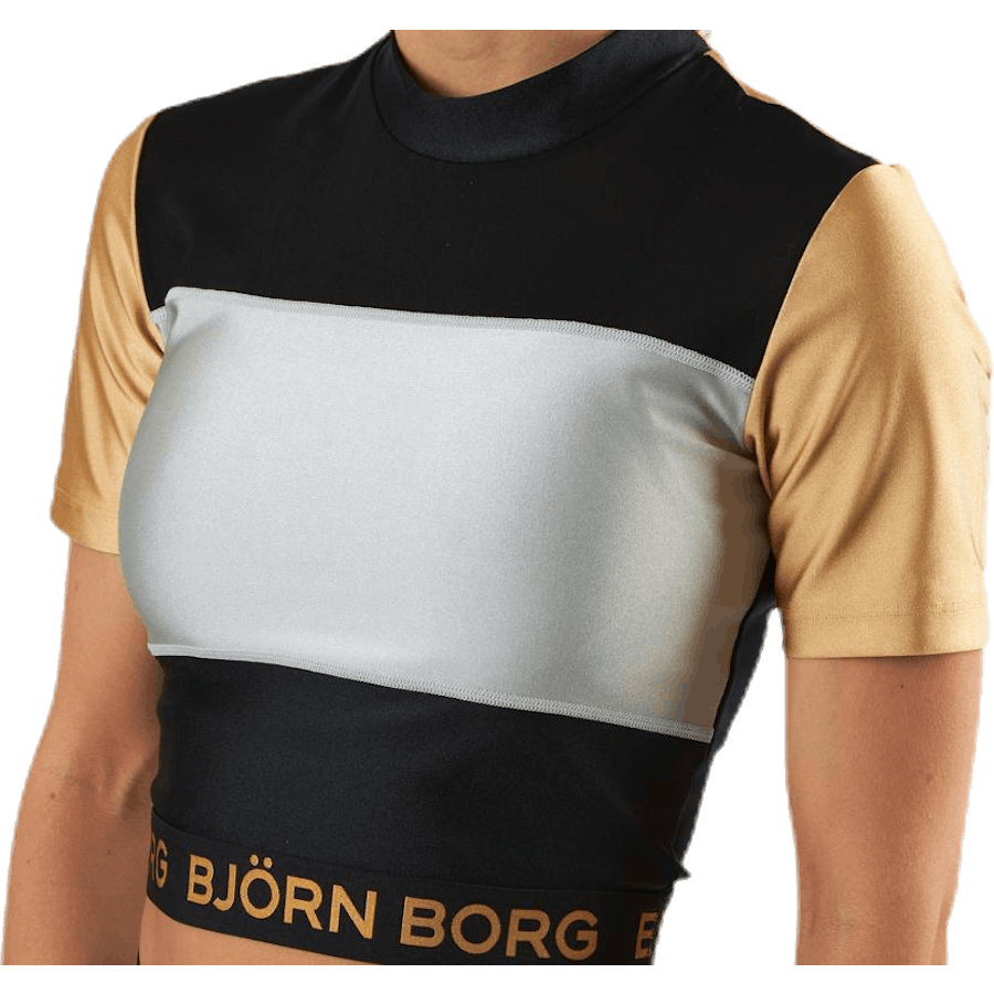 Cylie Cropped Tee Black/Gold