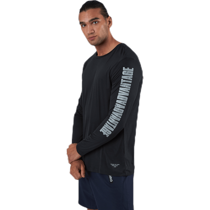 Perf Night LS Tee Schwarz