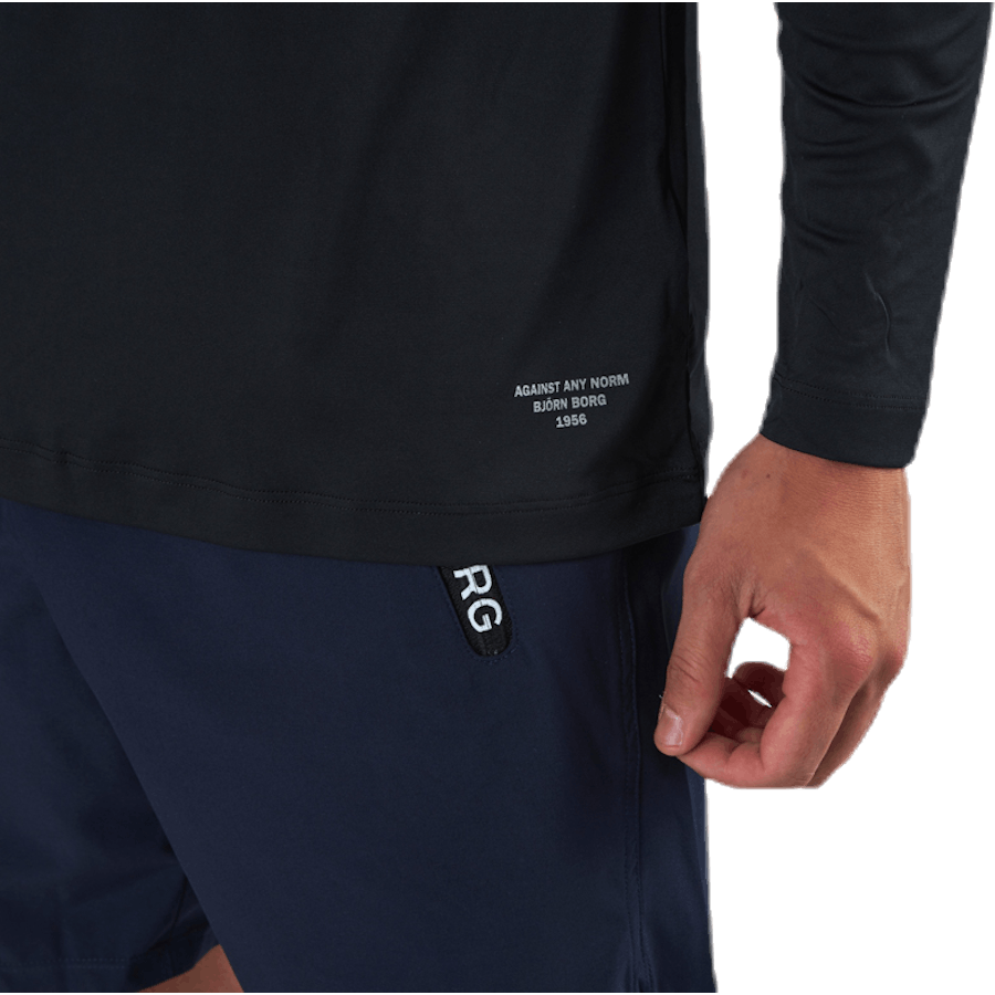 Perf Night LS Tee Schwarz
