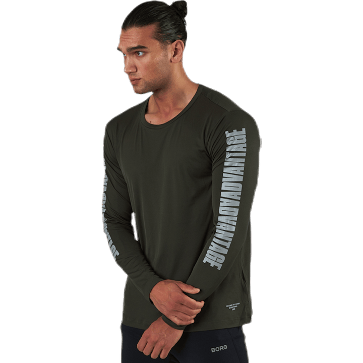 Perf Night LS Tee Green