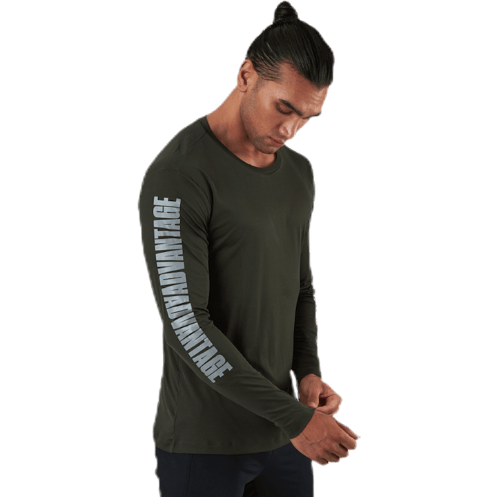 Perf Night LS Tee Green