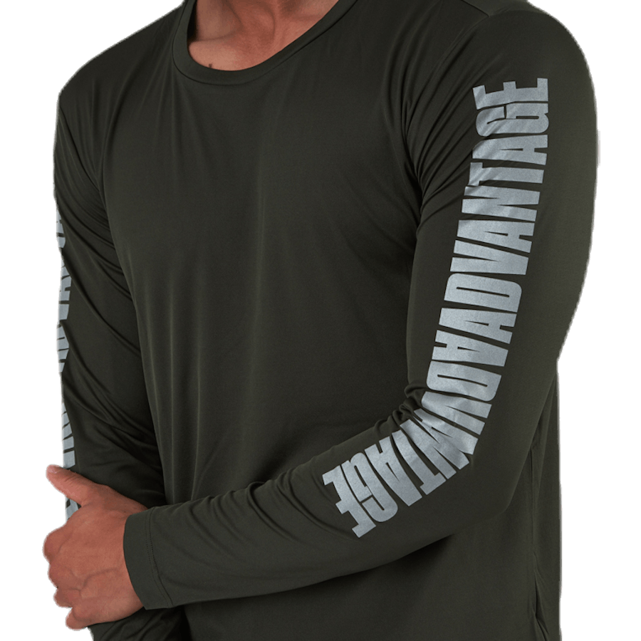 Perf Night LS Tee Green