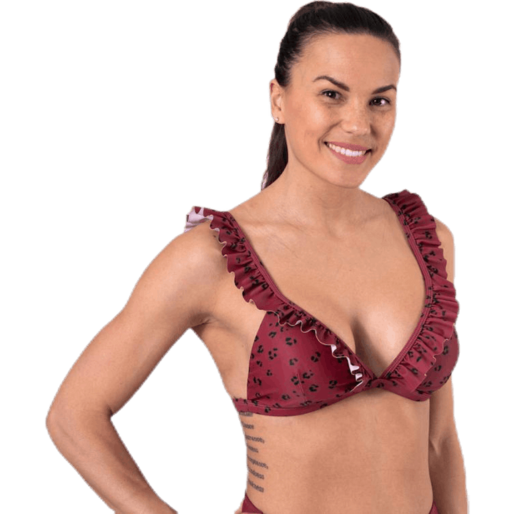Wikolia Frill Top Patterned/Red