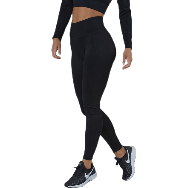 Collants côtelés Bonnie Noir