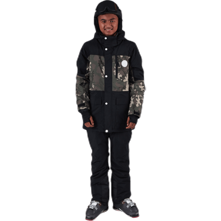 Flister Snowboard Jacke Gemustert/Schwarz