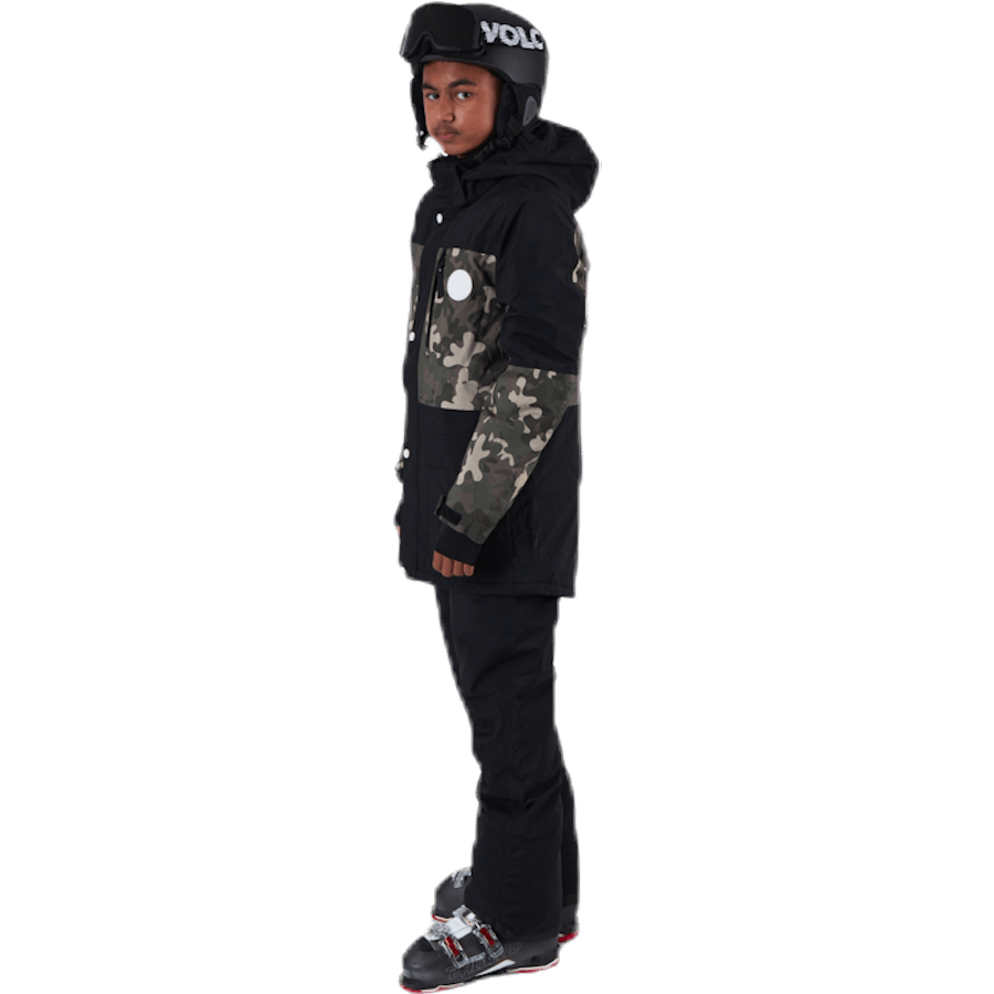 Flister Snowboard Jacke Gemustert/Schwarz