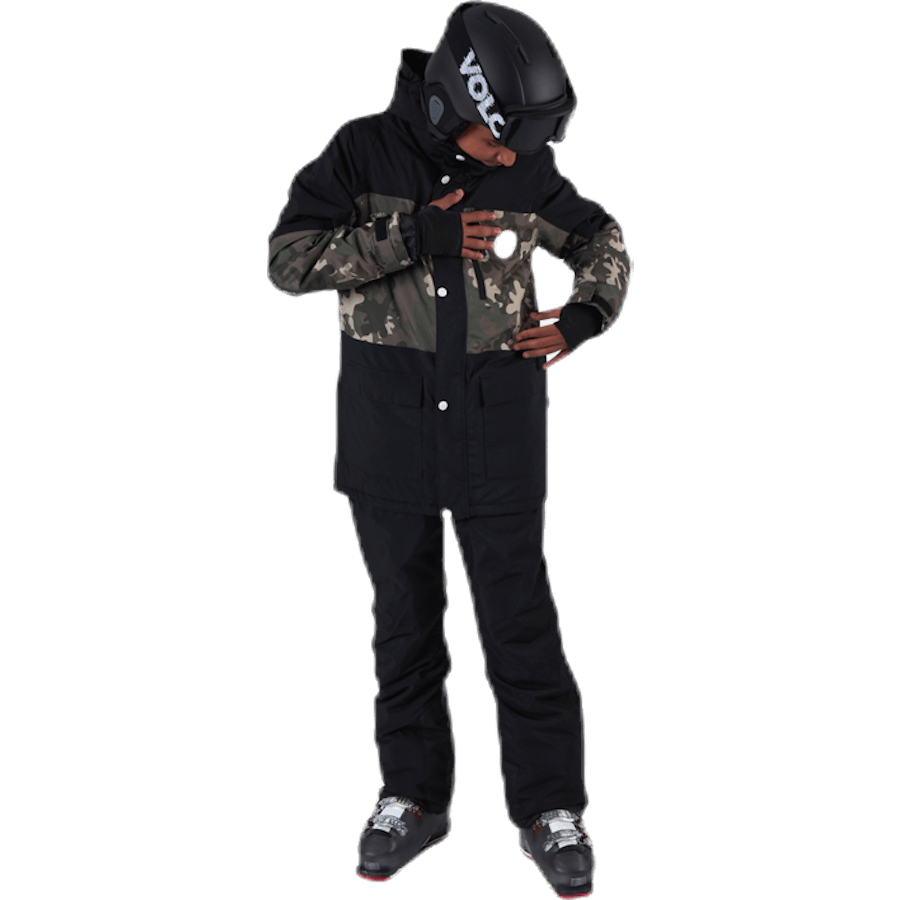 Flister Snowboard Jacke Gemustert/Schwarz