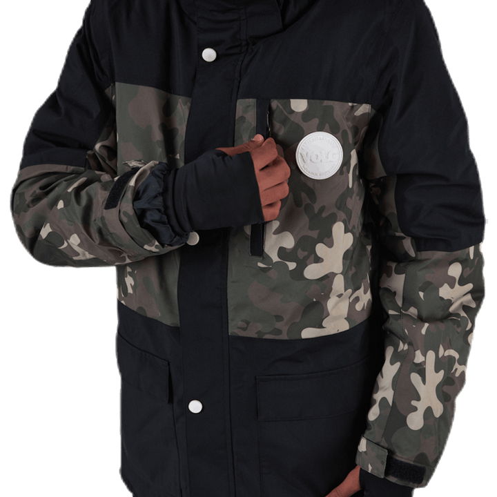 Flister Snowboard Jacke Gemustert/Schwarz