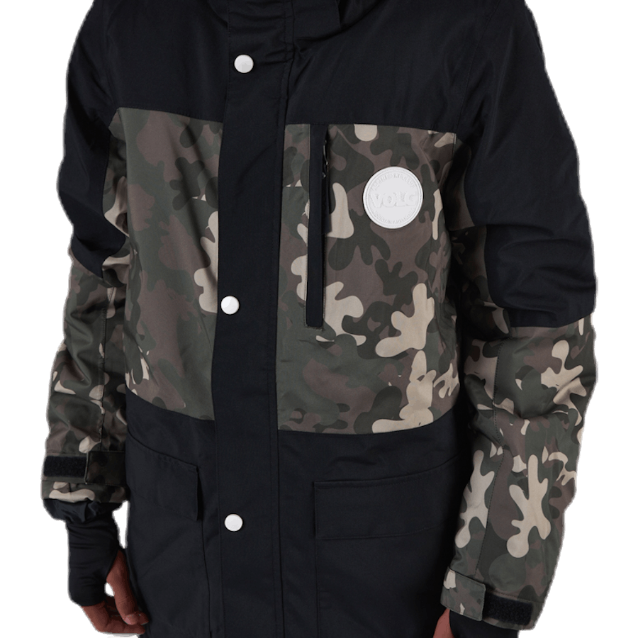 Flister Snowboard Jacke Gemustert/Schwarz