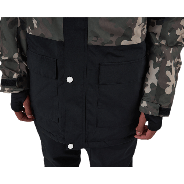Flister Snowboard Jacke Gemustert/Schwarz