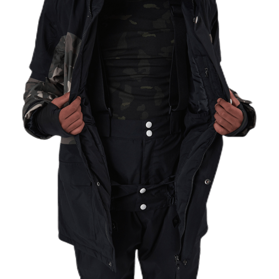 Flister Snowboard Jacke Gemustert/Schwarz