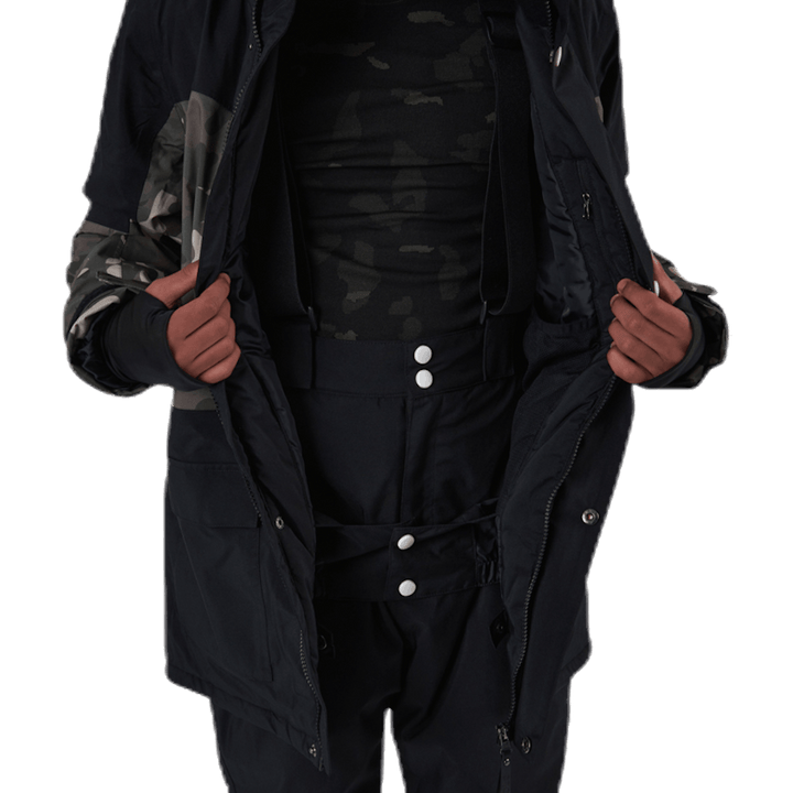 Flister Snowboard Jacke Gemustert/Schwarz