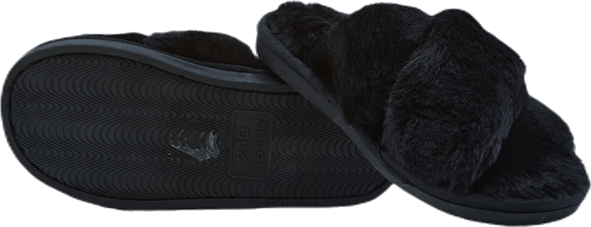 Alie Fluffy Slippers Black