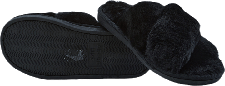 Alie Fluffy Slippers Black