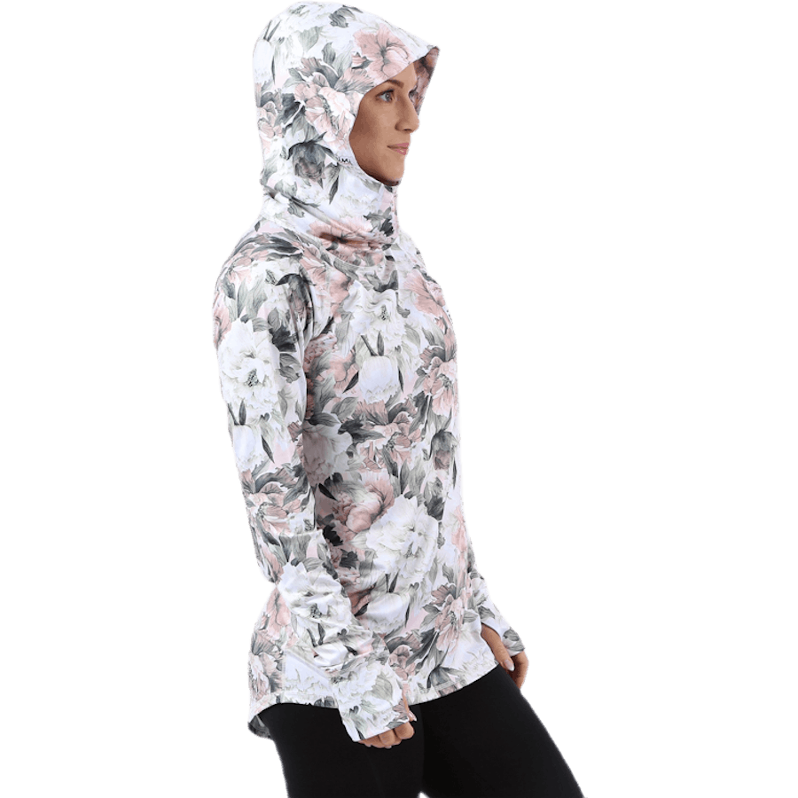 Summer Hood Top Patterned/White