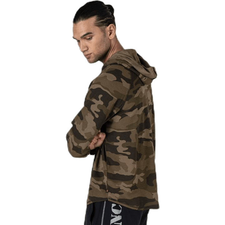 Felpa termica con cappuccio L/S a fantasia