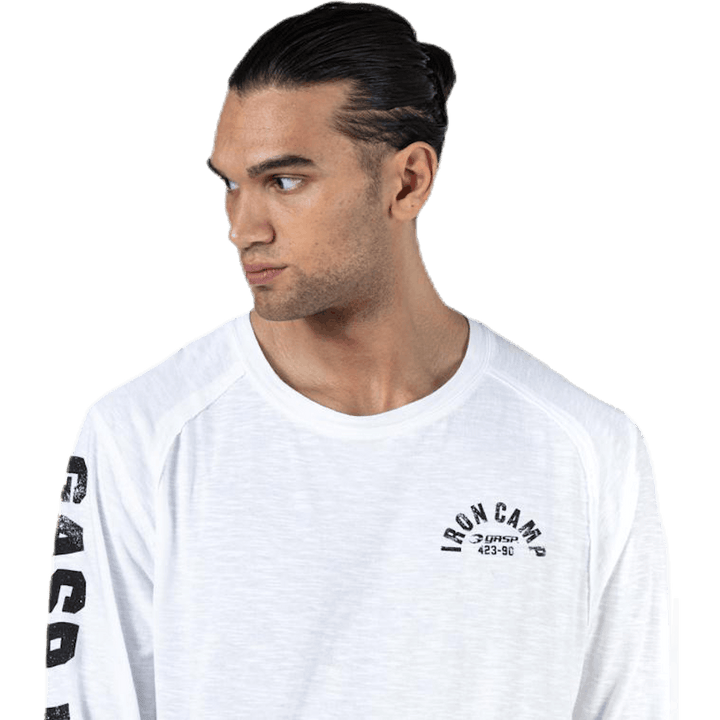 T-shirt Throwback LS Bianco