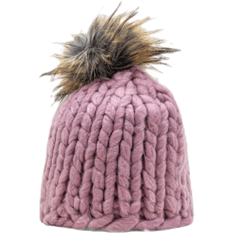 Fox Knitted Beanie Pink