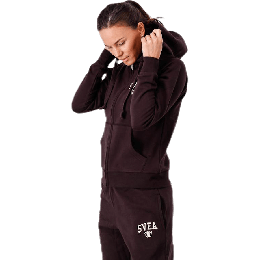 Tónová kapuce na zip Red
