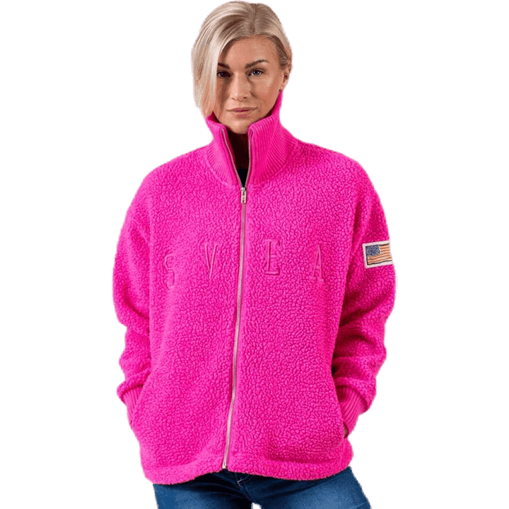 Kathryn Pile Zip Sweater Pink