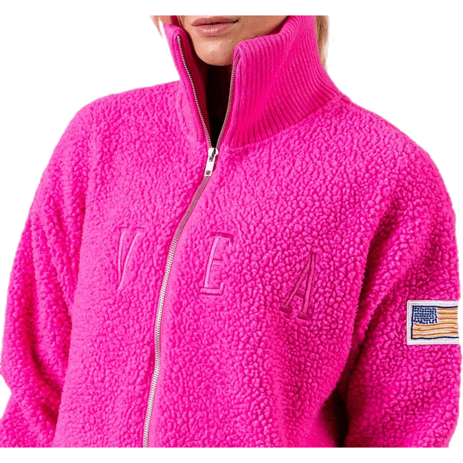 Kathryn Pile Zip Sweater Pink
