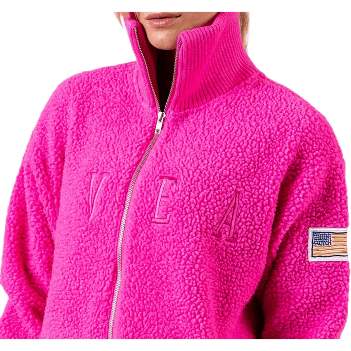 Kathryn Pile Zip Sweater Pink