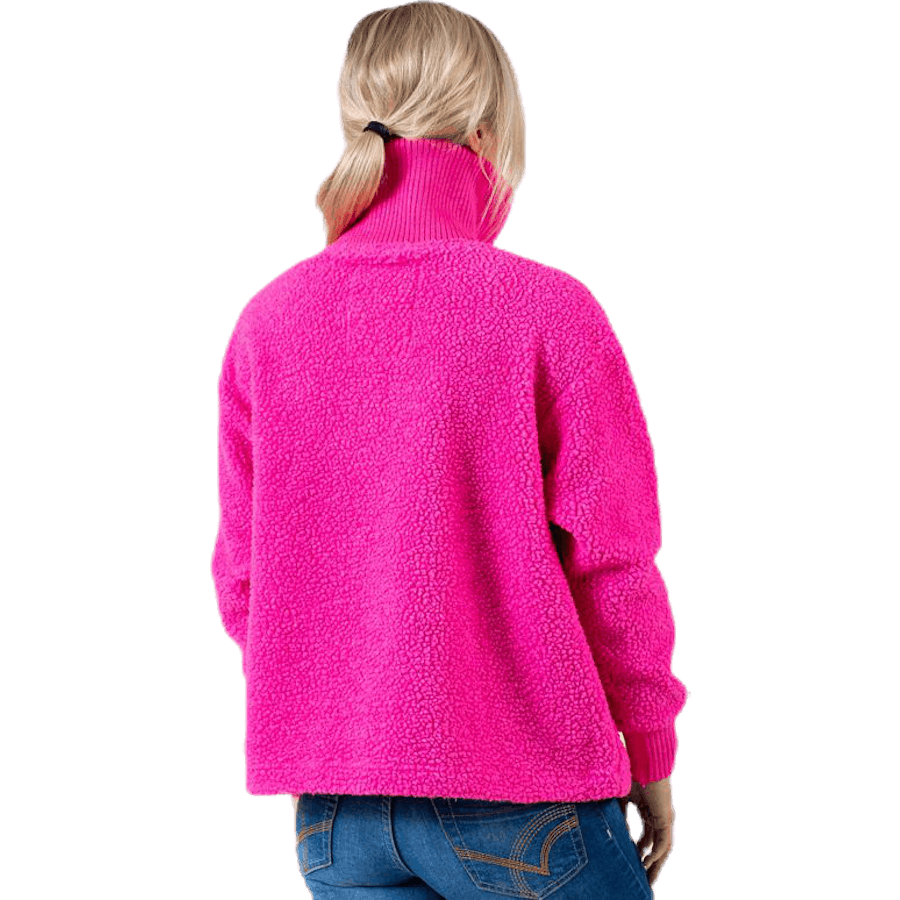 Kathryn Pile Zip Sweater Pink