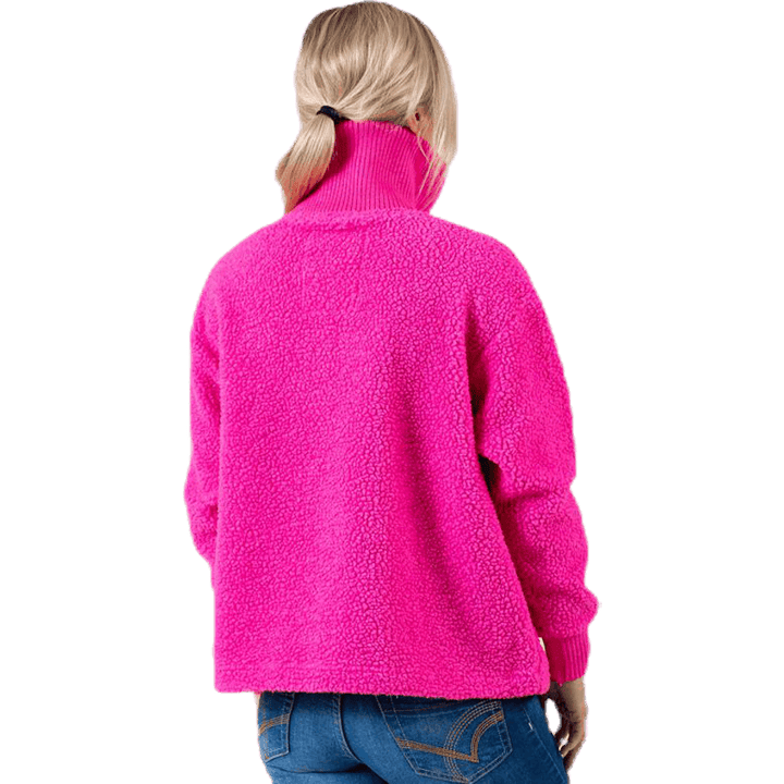 Kathryn Pile Zip Sweater Pink