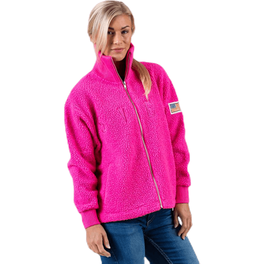 Kathryn Pile Zip Sweater Pink