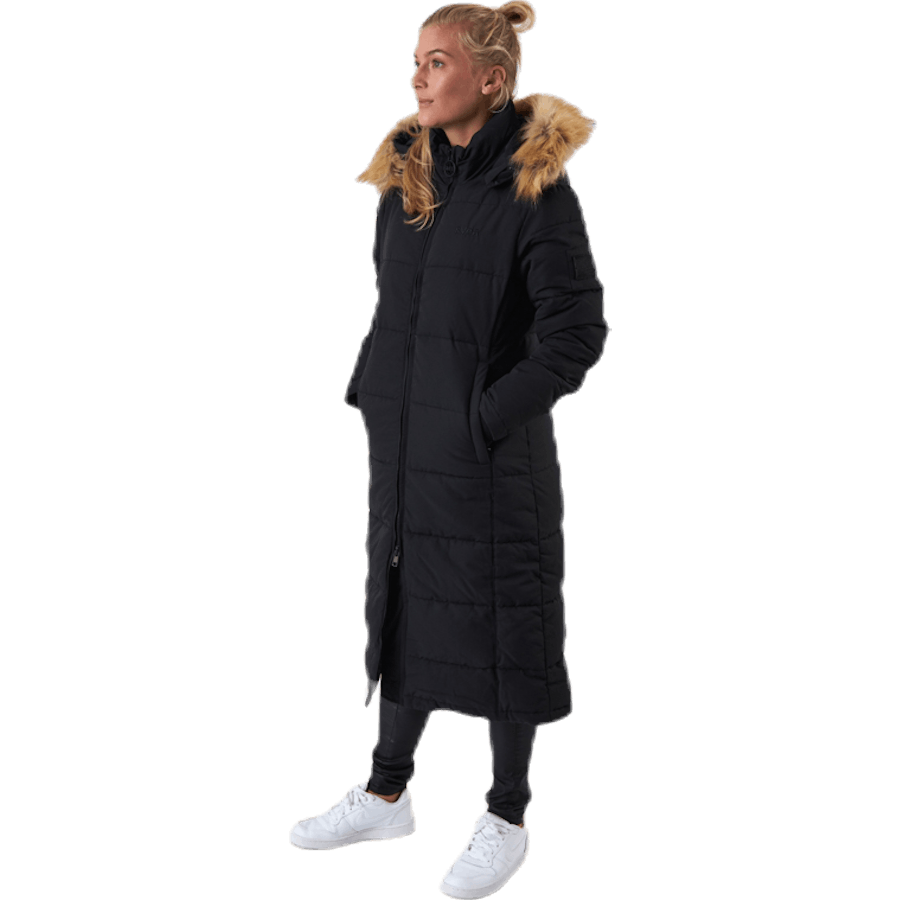 Long Slim Padded Parka Black