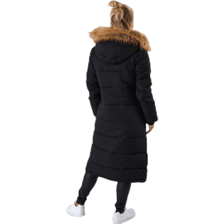 Long Slim Padded Parka Black