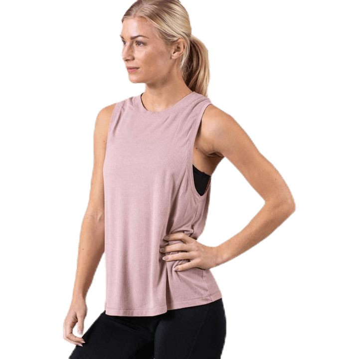 Rib Layer Tank Pink