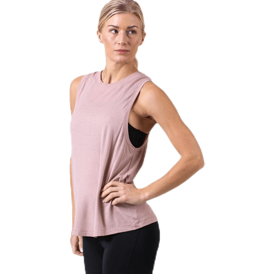 Rib Layer Tank Pink