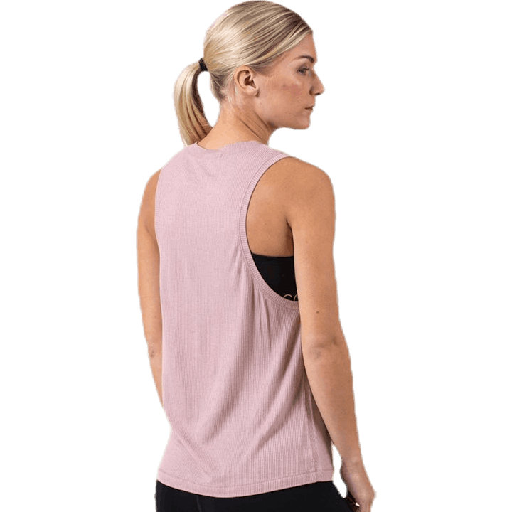 Rib Layer Tank Pink