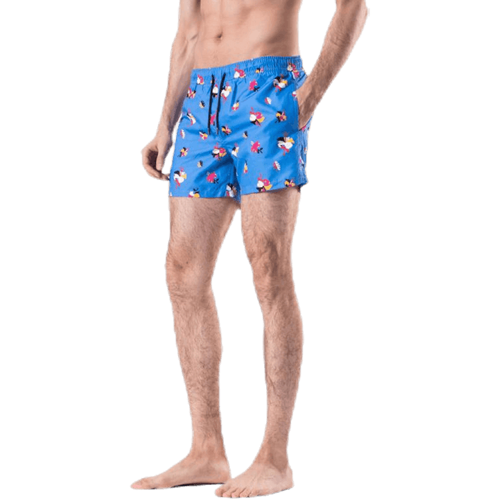 Hibiscus Swim Shorts Blue