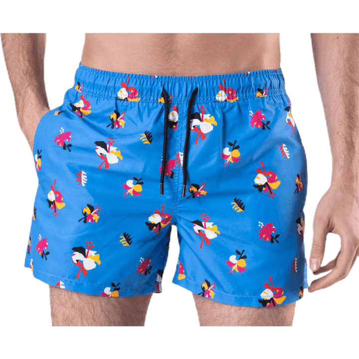 Hibiscus Swim Shorts Blue