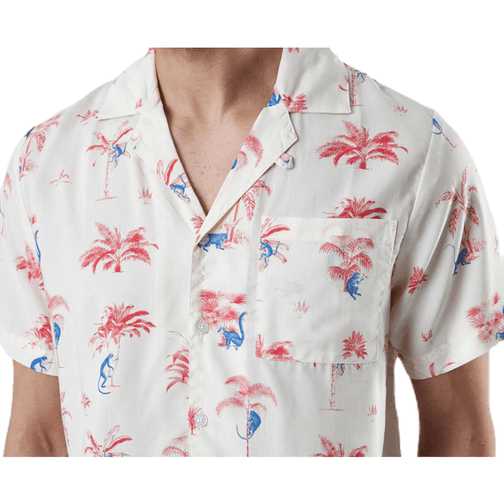 Shirt Short Sleeve Marstrand Monkey Trees White