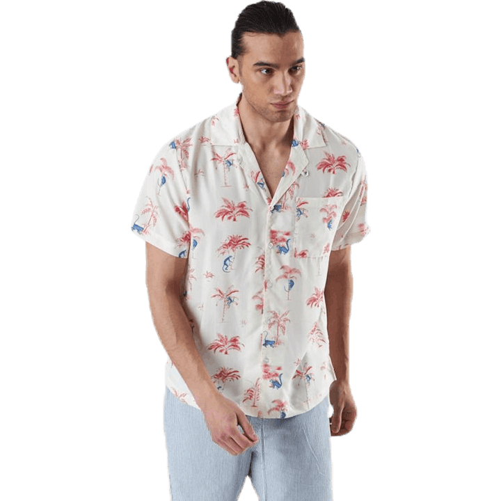 Shirt Short Sleeve Marstrand Monkey Trees White