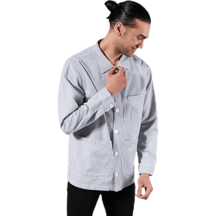 Veste de travail Sala à fines rayures bleues