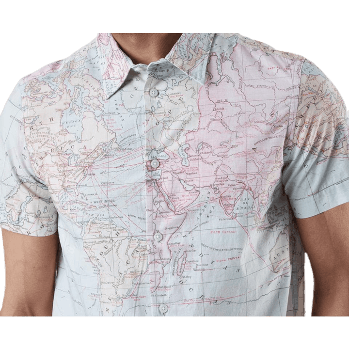 Shirt Short Sleeve Sandefjord Map Patterned