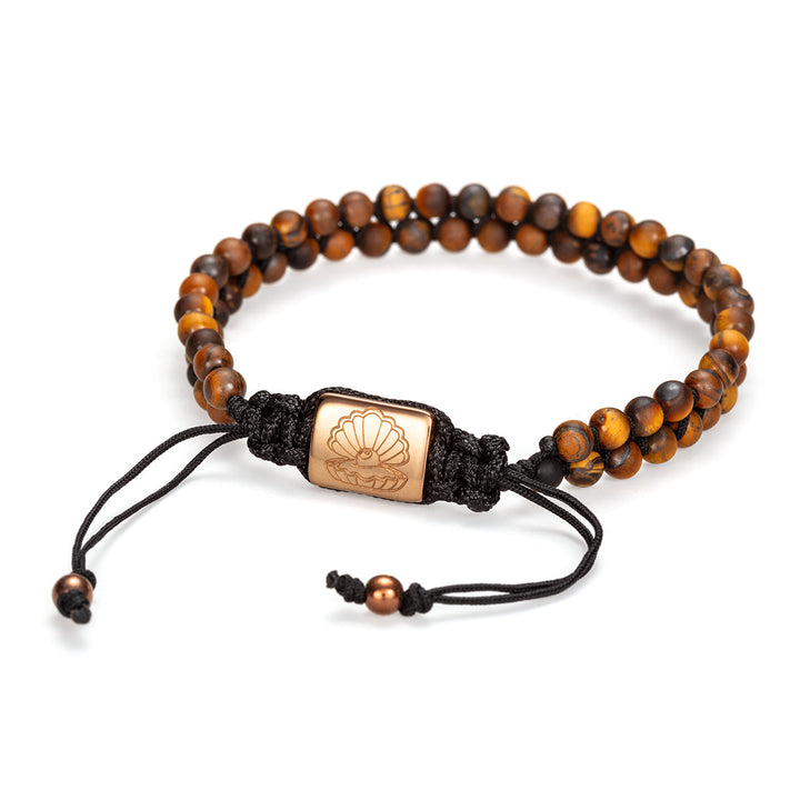 Doub Bead Bracelet Matte Brown