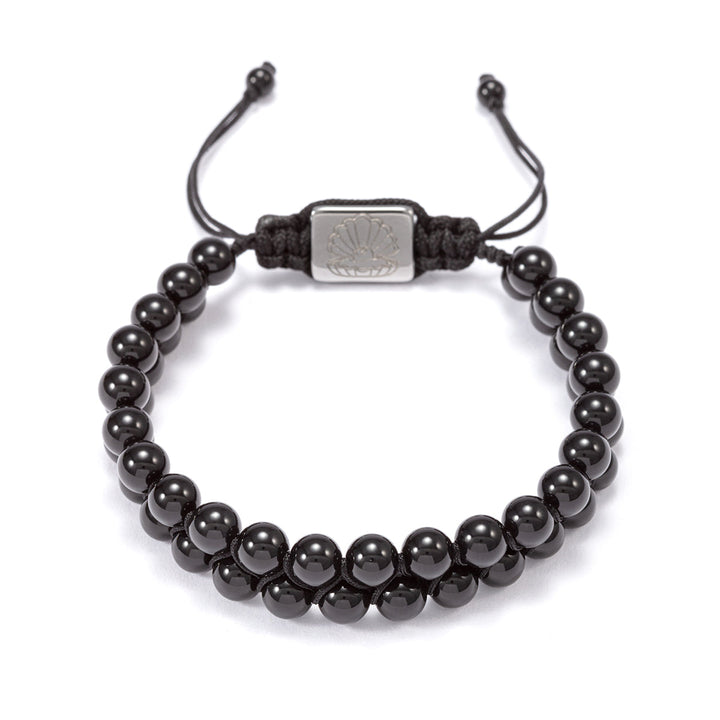 Doub Bead Bracelet Black