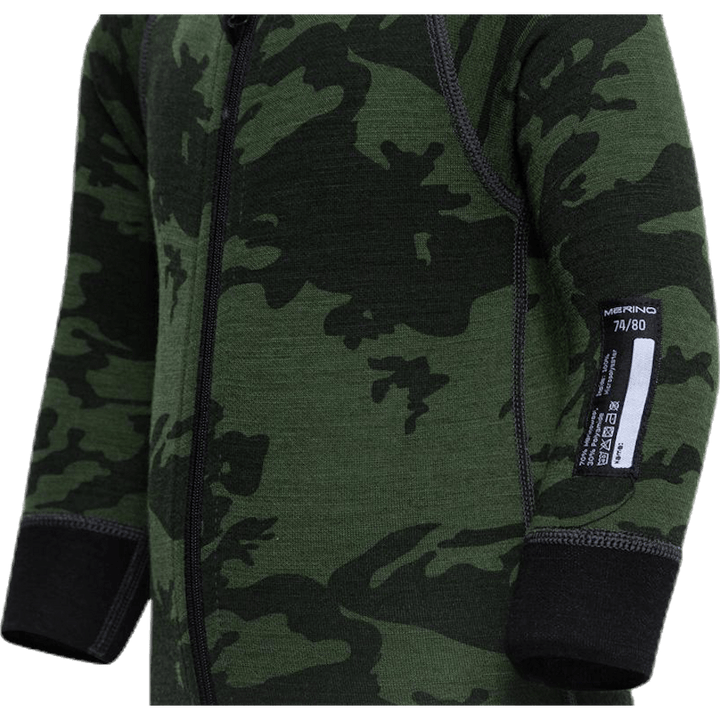 Print Merino Wool Overall Green