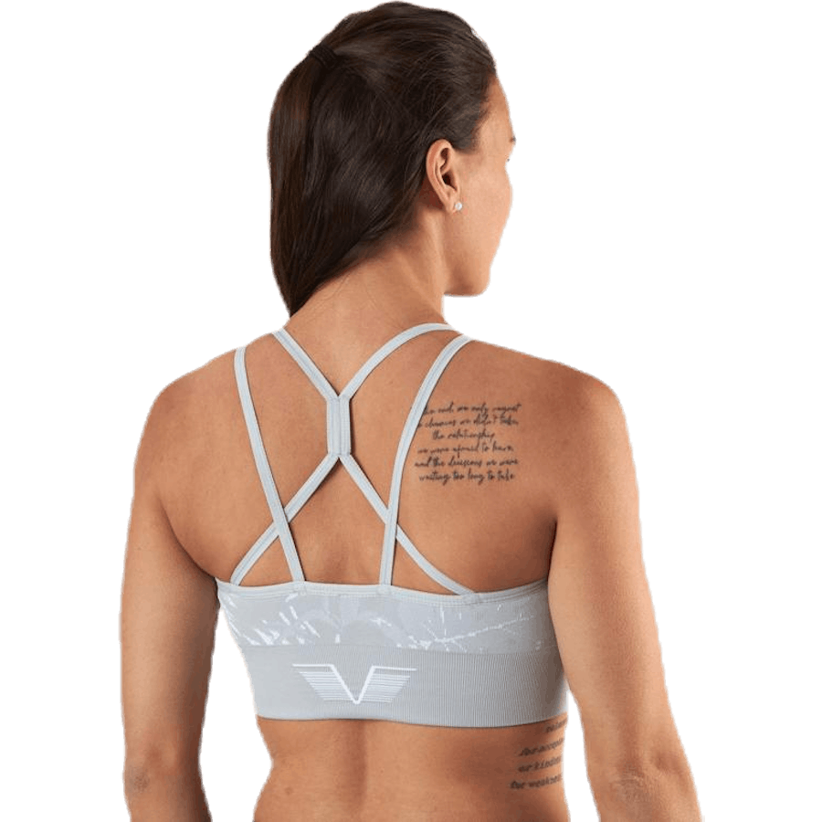 Seamless Floral Sports Bra Grey