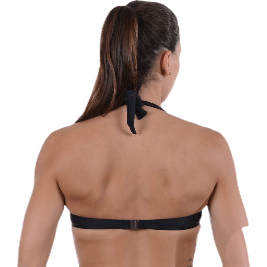 Black Stripe Halterneck Black