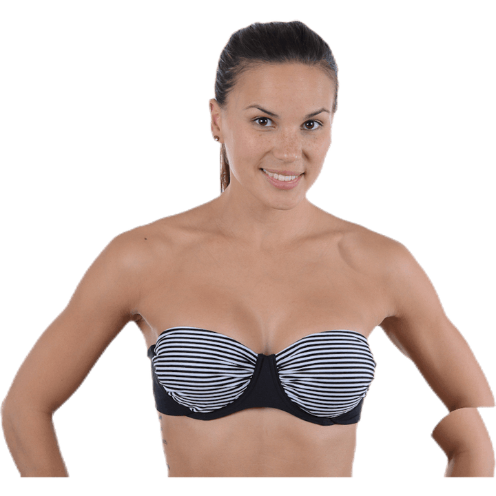 Black Stripe Halterneck Black