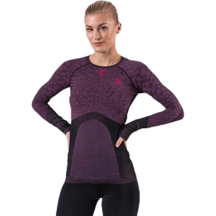 Suw Top Crew Neck LS Performance Blackcomb Pink/Black